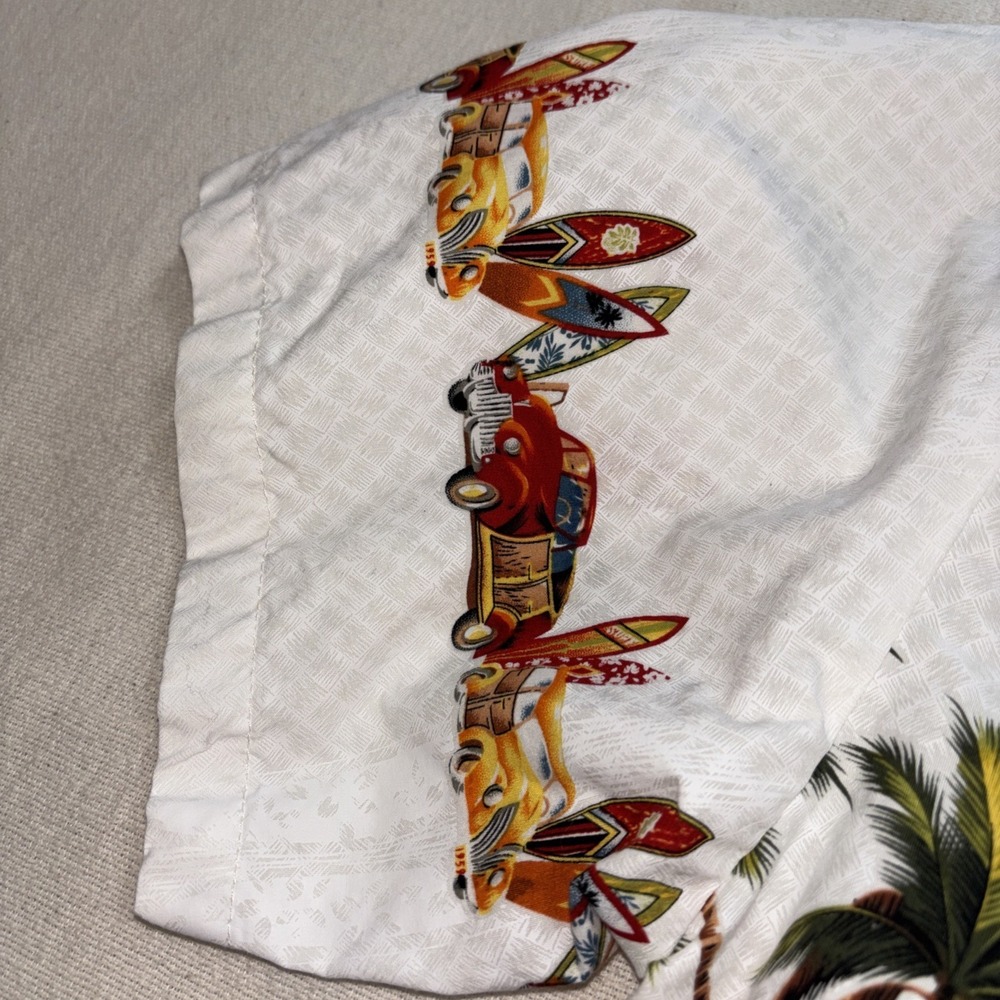 Palmwave Hawaiian Shirt Mens Size L Cotton Surf‎ Boards Palm Trees Quirky - Picture 5 of 10